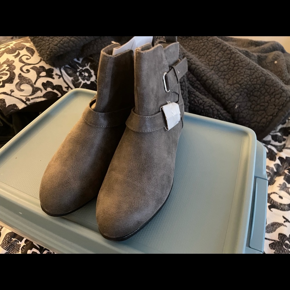 Grey ankle boots